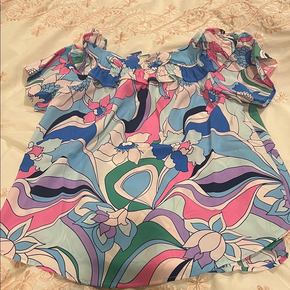 Women’s Multicolor Off-Shoulder Floral Top
